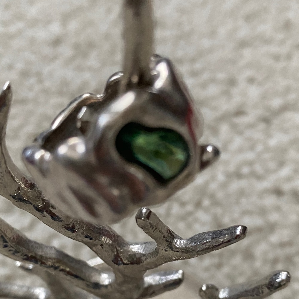 UNO de 50 Silver Ring with Green Heart
